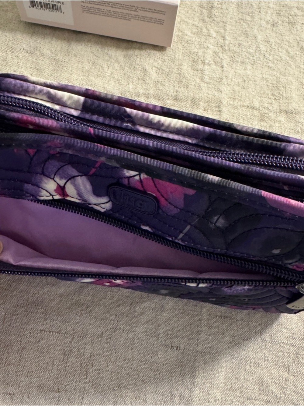 lug Flipper Jewelry Clutch - Purple Floral Print NWT - Picture 3 of 7